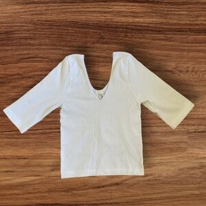 White Ribbed Top